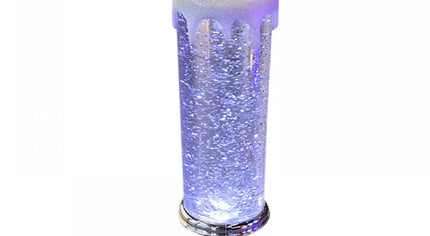 LED Flameless Glitter Candle – Color-Changing with Swirling Water