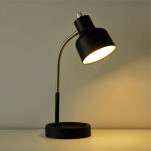 LED Desk Lamp with Catch-All Base and AC Outlet – The Perfect Lighting Solution for Any Workspace!