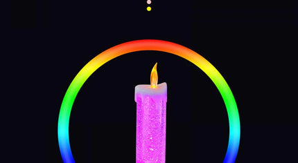 LED Flameless Glitter Candle – Color-Changing with Swirling Water