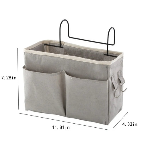 Bedside Hanging Storage Basket Multi-Function Organizer Caddy for Bunk and Hospital Beds, Dorm Rooms, Bed Rail