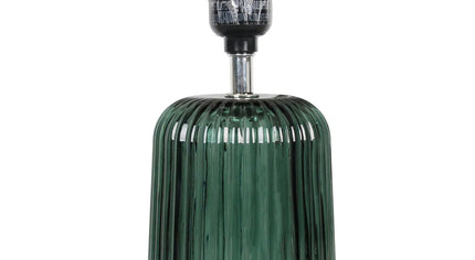 Mini Green Glass Stripe Table Lamp 12.75" H  – Elegant Accent Lighting