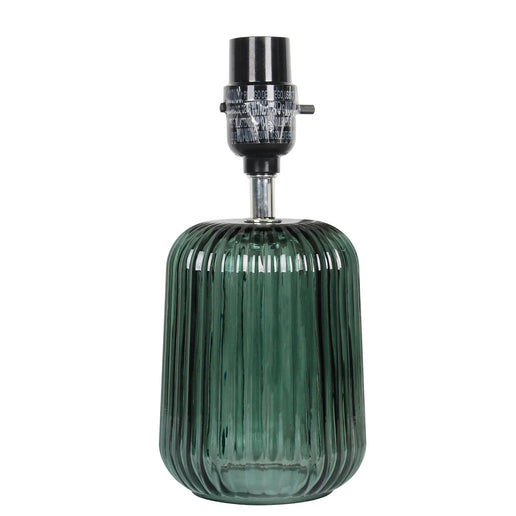 Mini Green Glass Stripe Table Lamp 12.75" H  – Elegant Accent Lighting