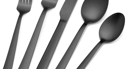 40-Piece Matte Black Stainless Steel Silverware Set – Service for 8