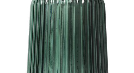 Mini Green Glass Stripe Table Lamp 12.75" H  – Elegant Accent Lighting