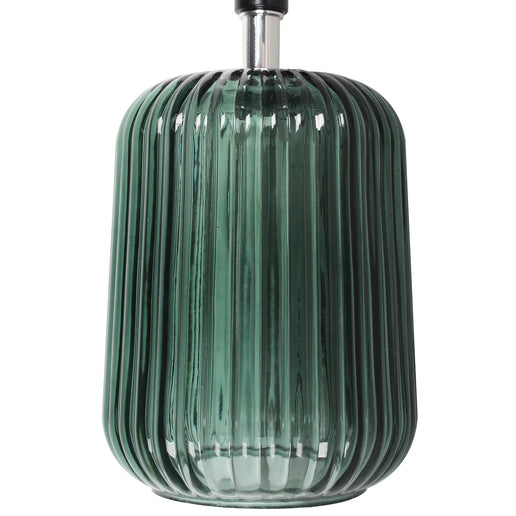 Mini Green Glass Stripe Table Lamp 12.75" H  – Elegant Accent Lighting